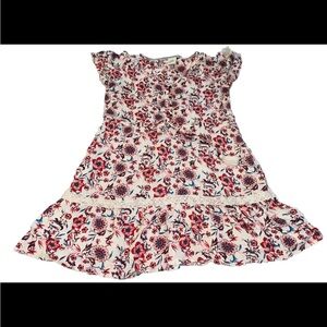 Knox Rose Womens Dress Size Medium Boho Peasant Flowy Embroidered White Floral